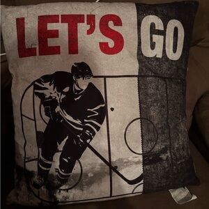 2/$25 Hockey Themed Accent Pillow - Red, Black, Gray